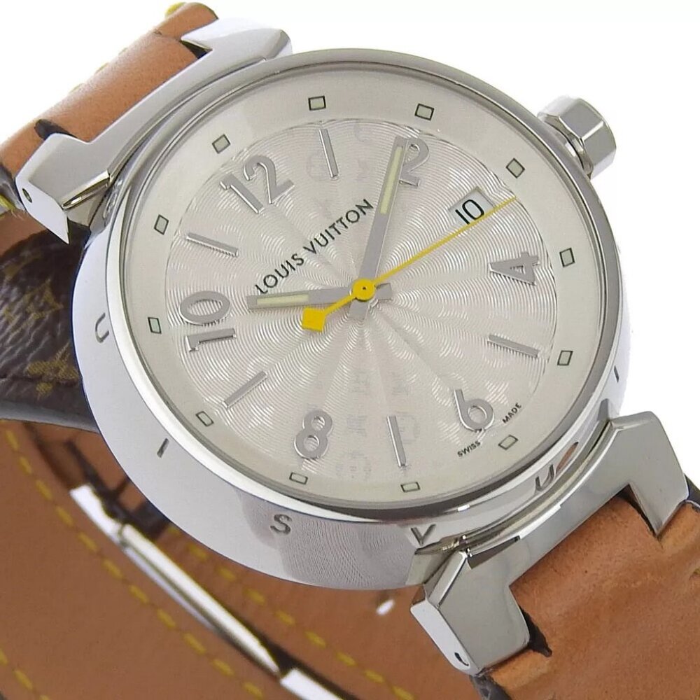 LOUIS VUITTON Tambour Watches Q1313 WhiteDial Stainless Steel/Monogram can... - Picture 7 of 9